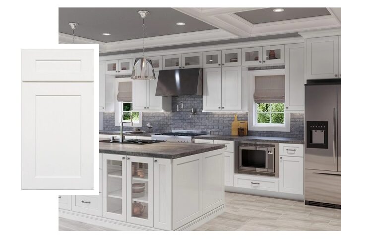 white shaker cabinets